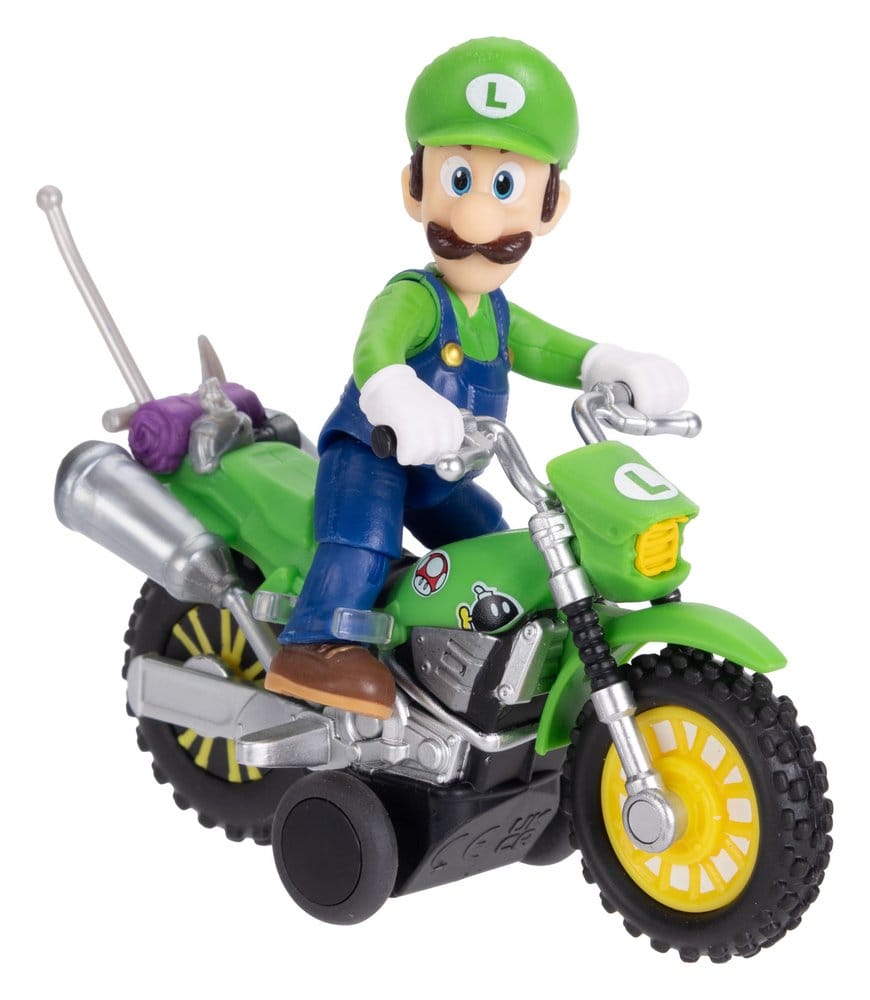 Jakks Pacific The Super Mario Galaxy Movie akční figurka with Pull Back Motorcycle Luigi 6 cm
