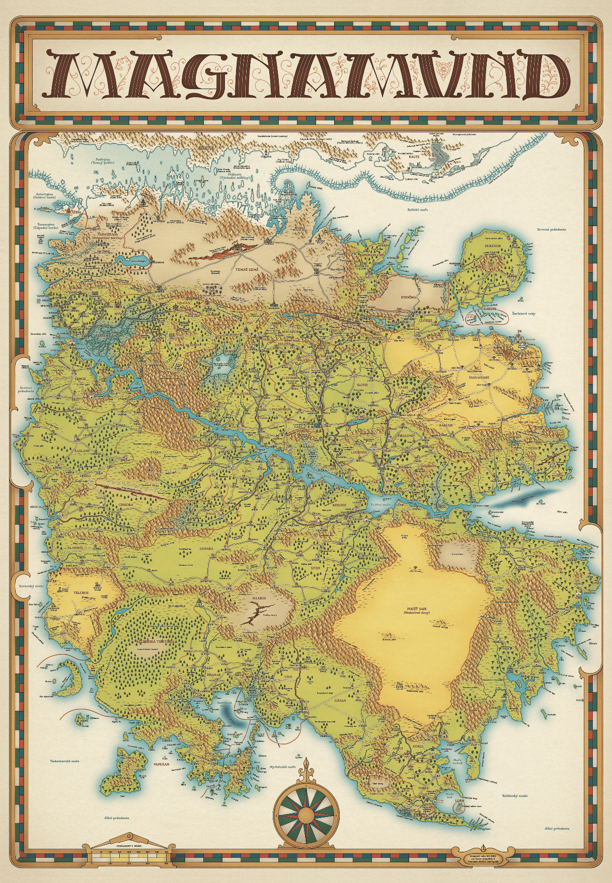 Mytago Mapa Magnamundu na plátně