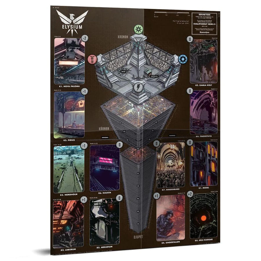 Free League Publishing Mutant: Year Zero RPG: Elysium Game Map