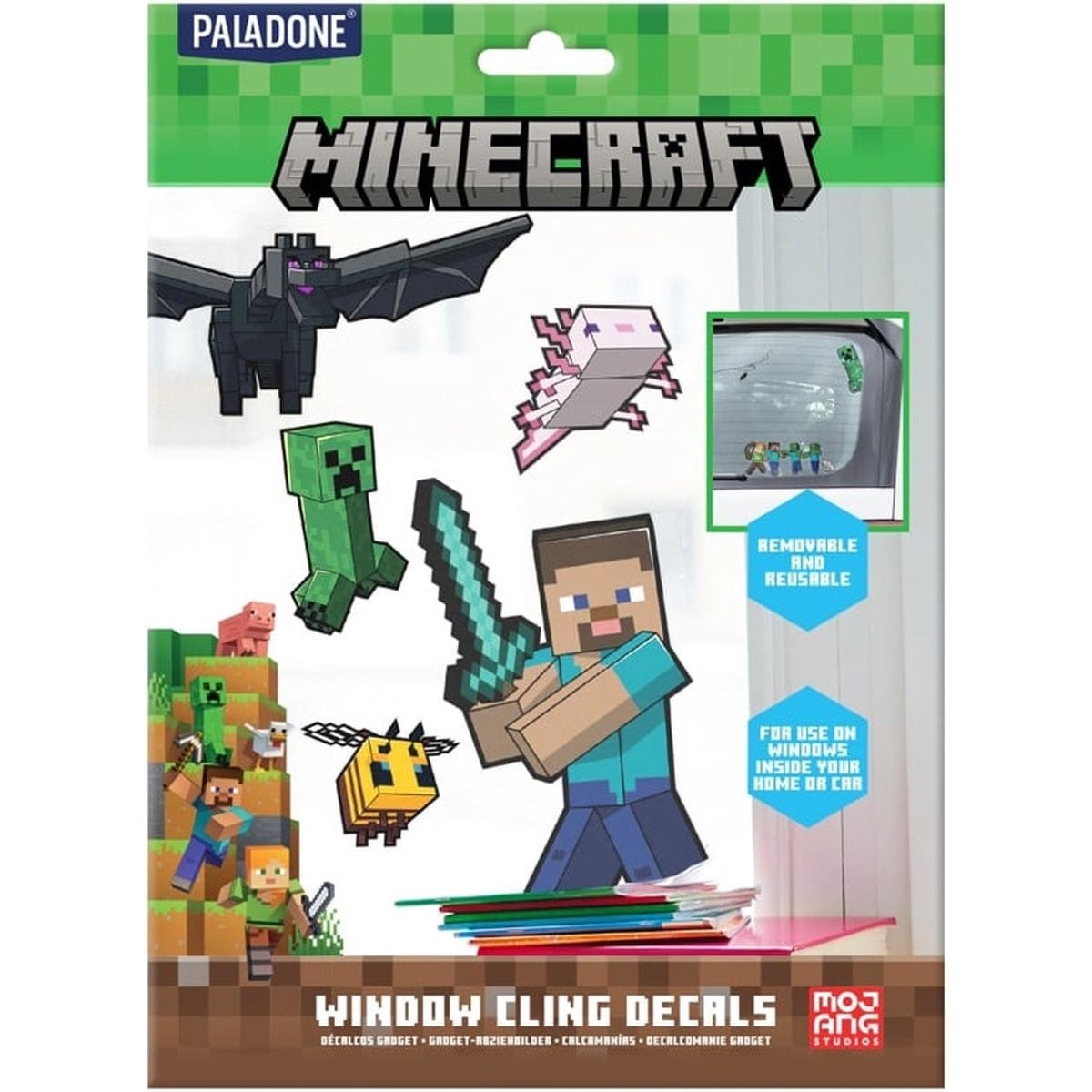 Paladone Sada samolepek na okno Minecraft