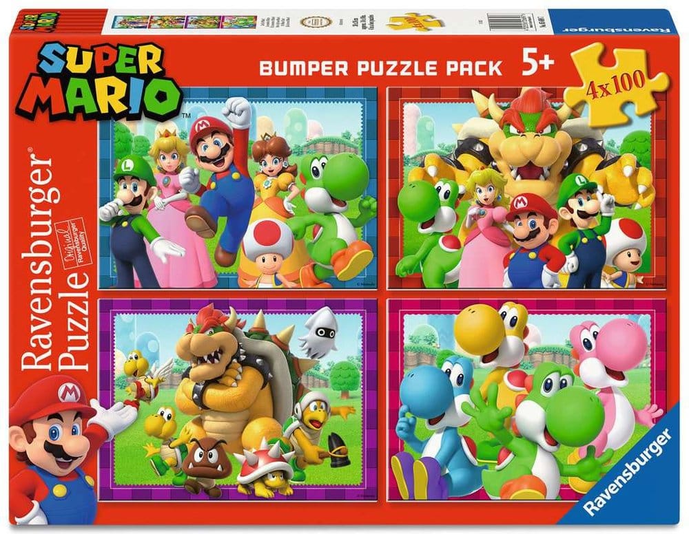 Ravensburger Super Mario Puzzle 4-Pack Time for Mario! (4x100 Pieces)