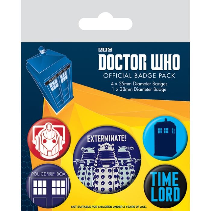 Pyramid International Doctor Who Pin-Back Buttons 5-Pack Exterminate