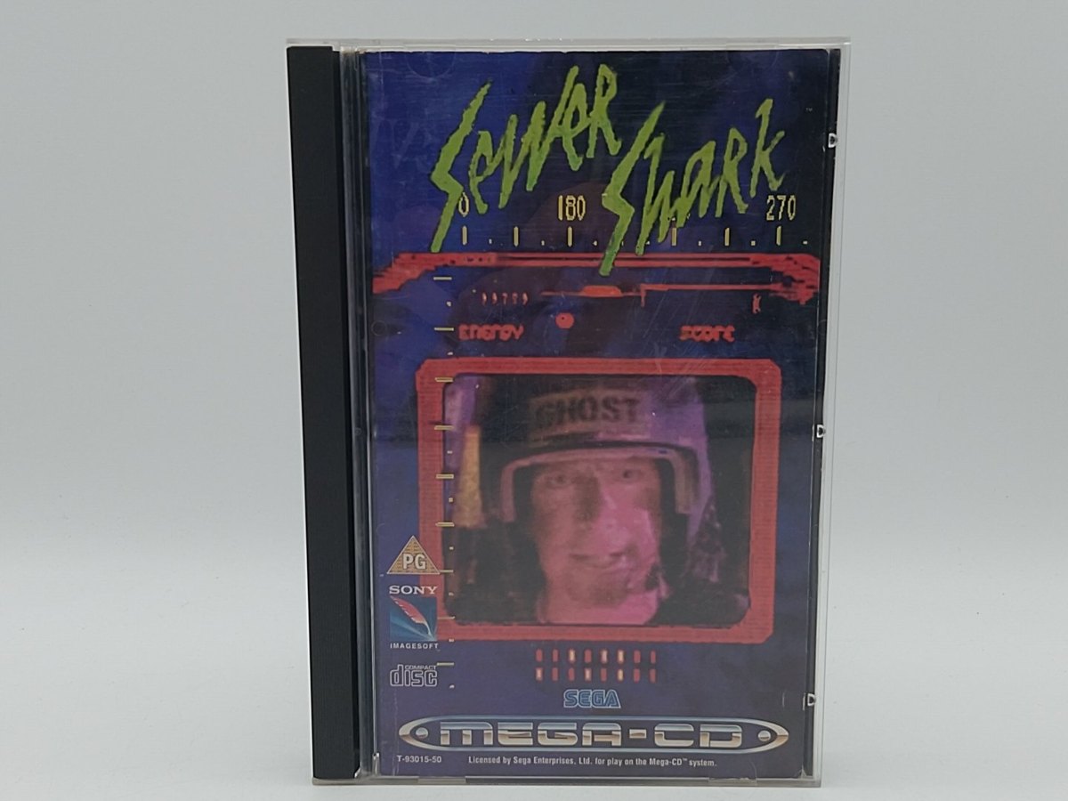Hra Sewer Shark pro Sega Mega-CD v evropské vysoké plastové krabičce s logem Mega-CD