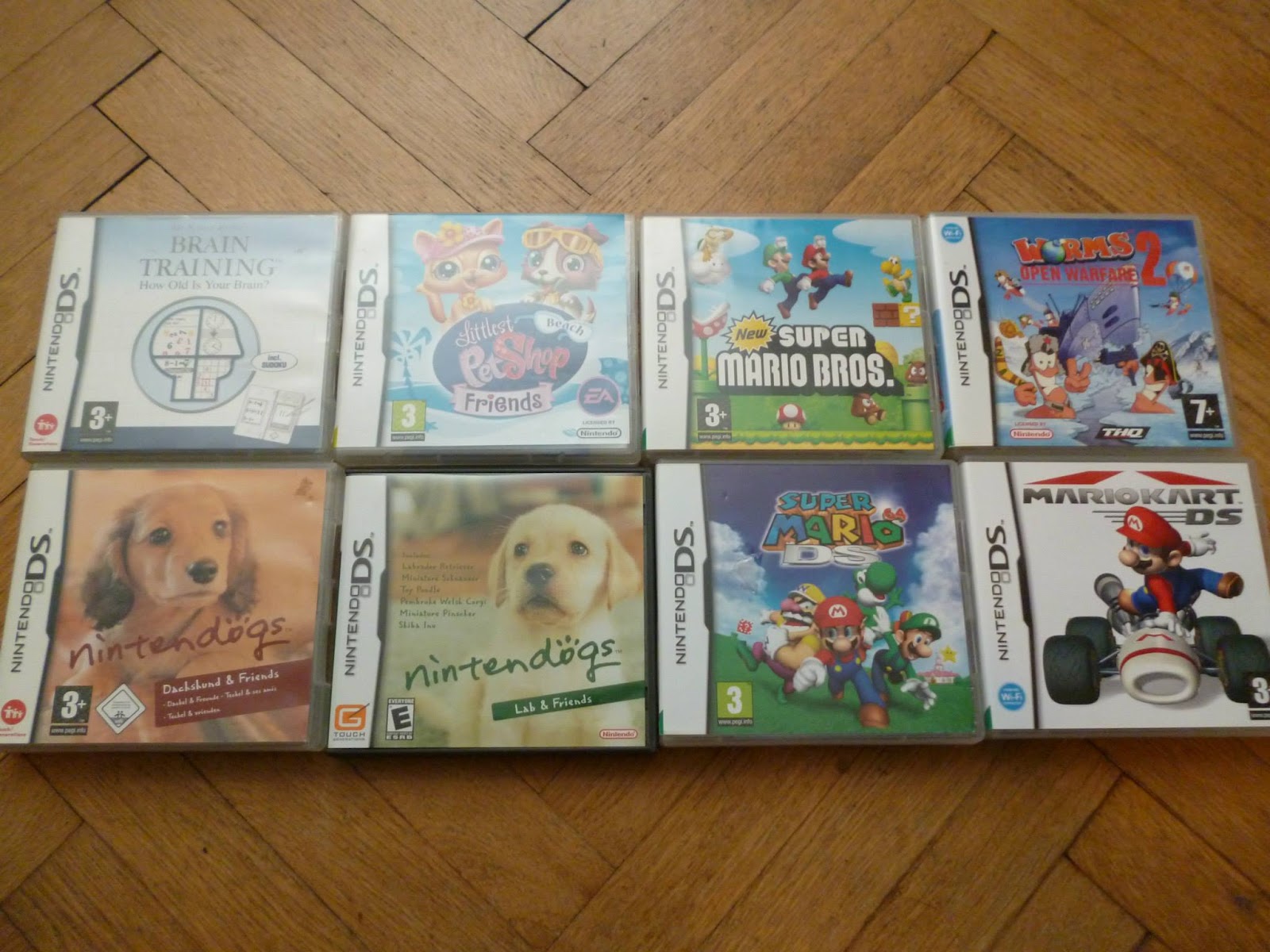 NDS hry — Mario Kart DS, Super Mario 64 DS, New Super Mario Bros