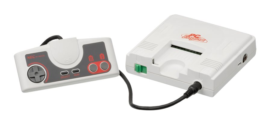 Originální japonská konzole NEC PC Engine, kterou Super Engine 2 klonuje