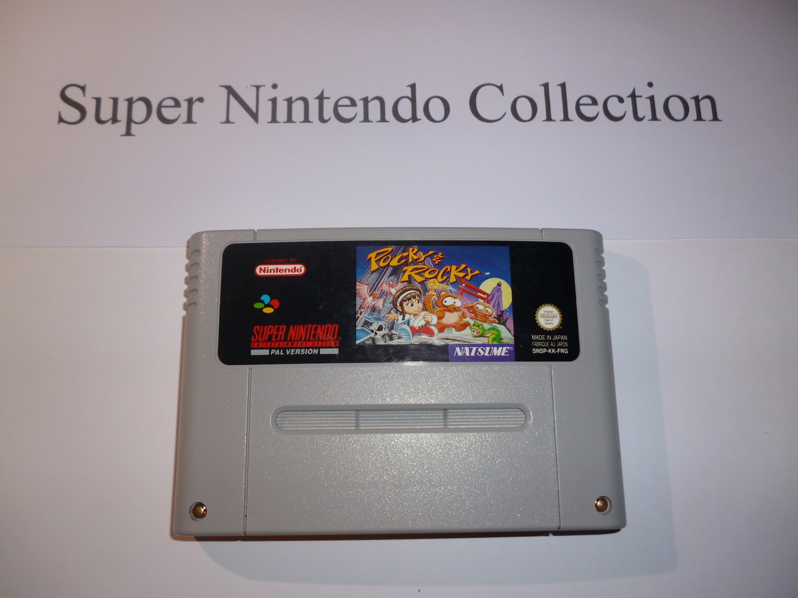 Pocky & Rocky — SNES cartridge ze sbírky