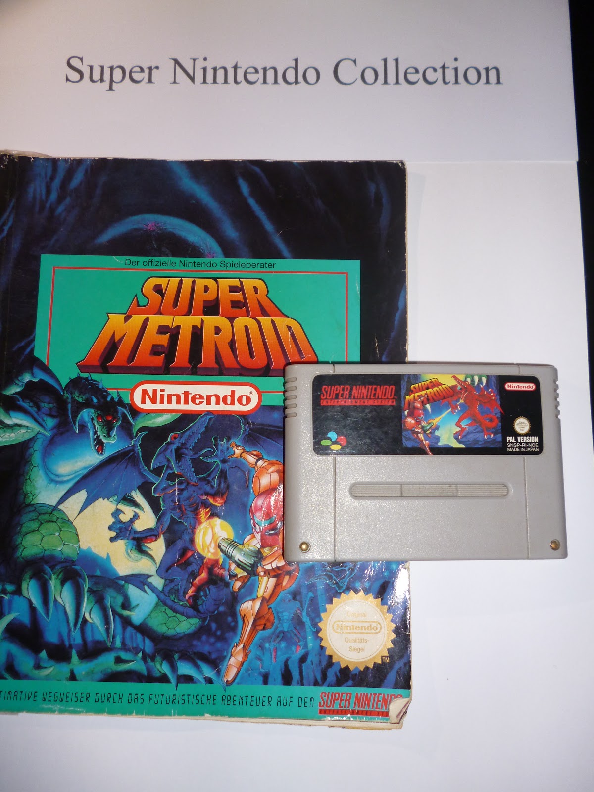 Super Metroid — kompletní balení SNES s německým manuálem