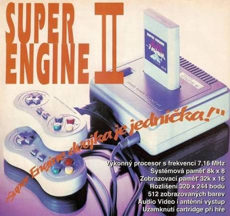 Dobová reklama Super Engine II se sloganem a technickými parametry