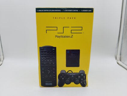 Sony Playstation 2 Triple Pack - Dualshock 2, Dálkový ovladač a Paměťová karta, nerozbalené (PS2)