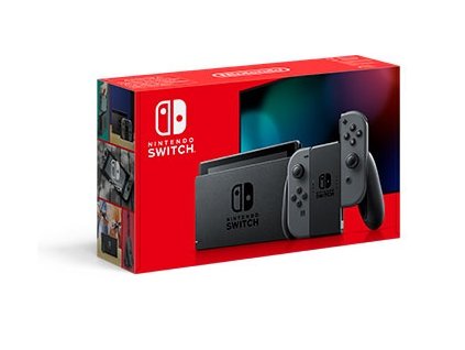 Nintendo Switch console with grey Joy-Con