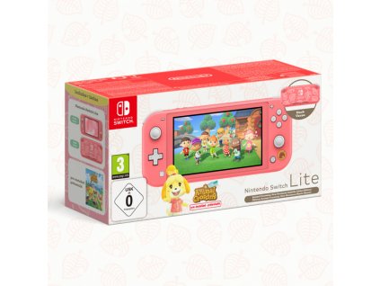 Nintendo Switch Lite Coral + ACNH bundle