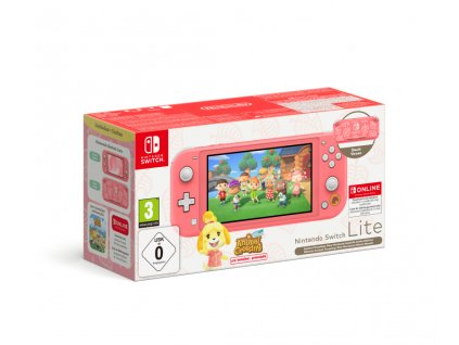 Nintendo Switch Lite Coral+ACNH bundle+NSO 12M