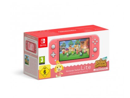 Nintendo Switch Lite Coral + ACNH bundle