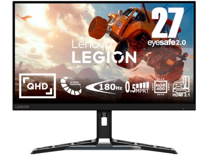 27" Lenovo Legion R27qe / IPS, Quad HD 2560 × 1440 (16:9), 180 Hz, antireflexní displej, 10 bit, 0,5 ms