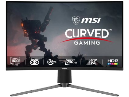 27" MSI MAG 276CPXF /  VA, prohnutý, Full HD 1920 × 1080 (16:9), 280 Hz, antireflexní displej, 10 bit, 0,5 ms