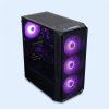 Černá herní sestava Raiko One REPAS s RGB ventilátory, skleněnou bočnicí a logem GamePC