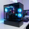 Černý herní PC GamePC Raiko Pro s Ryzen 5 9600X a Radeon RX 9070 XT pro výkonné 1440p hraní