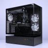 Černá varianta herního PC Raiko Pro s RTX 5070, bílými ventilátory a prosklenou bočnicí