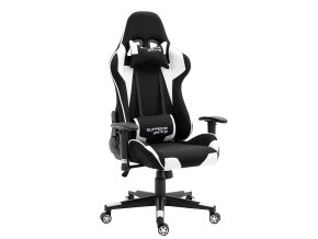 fotel gamingowy playmaker black white tkanina 1
