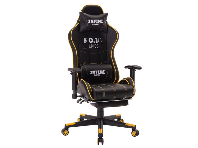 fotel gracza gamingowy no16 yellow 1