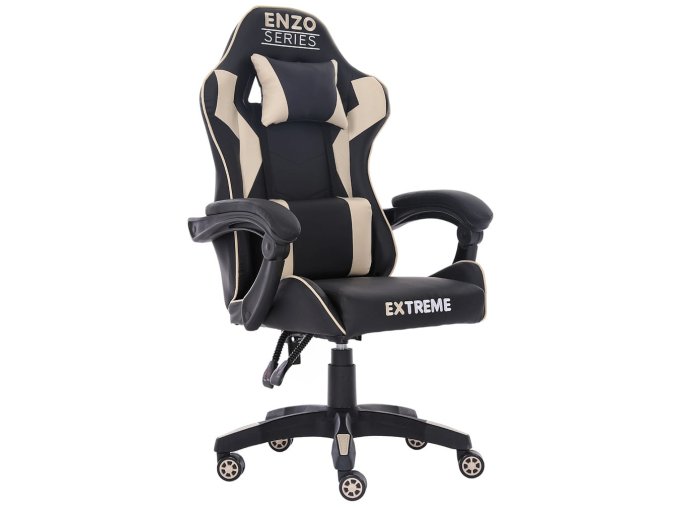 fotel gamingowy enzo beige 1
