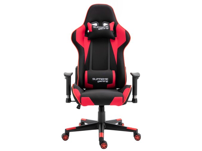 fotel gamingowy playmaker black red tkanina 6