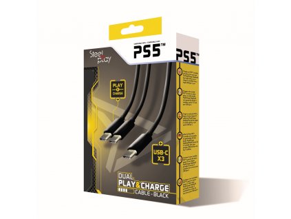 PS5 Steelplay duální nabíjecí kabel USB-C