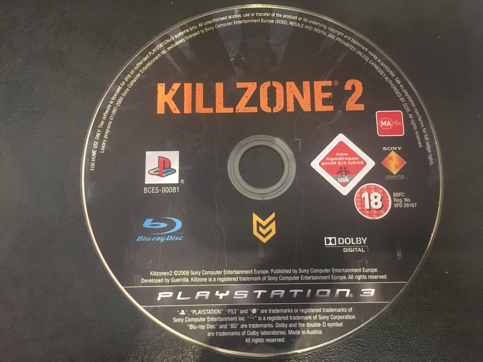 PS3 killzone 2 (pouze herní disk)