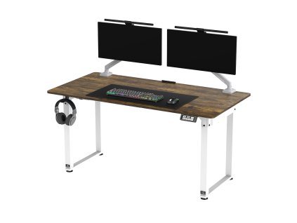 ultradesk uplift pracovni stul bila hneda 01