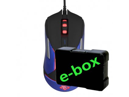 E-Blue Myš Auroza Gaming V2, 5000DPI, optická, 6tl., 1 kolečko, drátová USB, černá, herní, e-box