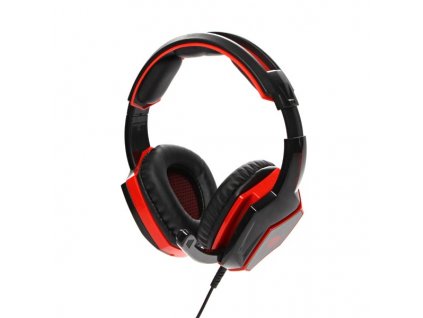 RED FIGHTER H2 herní sluchátka s mikrofonem, ovládání hlasitosti, černo-červená, 2x 3.5 mm jack