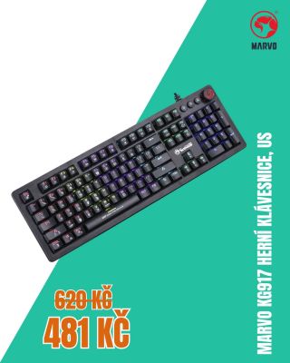 💥 Marvo KG917 – herní klávesnice, kterou musíš mít! 🎮 20 režimů podsvícení 🧠 Makra bez softwaru 🎧 Ovládání hlasitosti na...