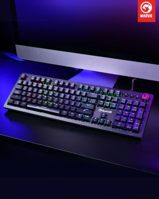 ⌨️ Marvo KG917 – když světlo, funkce a styl spolupracují 🎮 Makra? Máš. 🎧 Hlasitost? Na kolečku. 💡 20+ módů podsvícení. 💻 A...