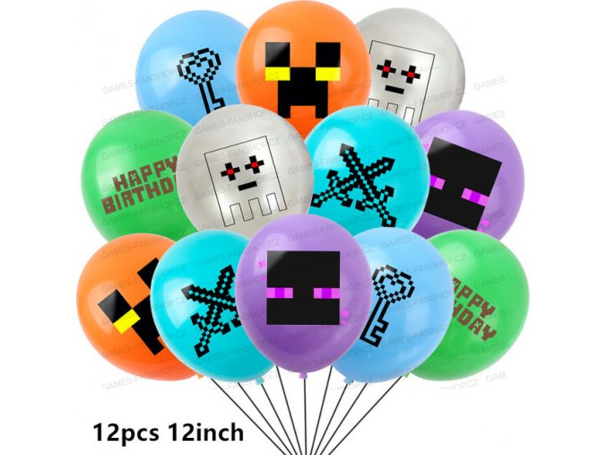 Video World Game Balloons Happy Birthday Banner Ballons Cake Topper Party Decoration Creep Mining Pixel Kid.jpg 640x640 (1)