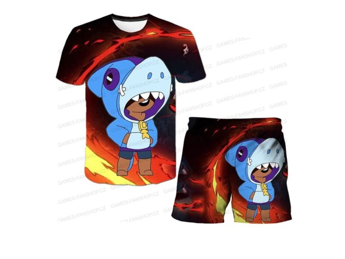 Komplet Brawl Stars Leon 3D hnědý