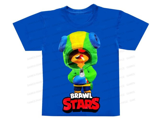 Tričko Brawl Stars bavlna Leon modrá
