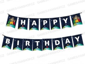 Banner s nápisem "Happy Birthday" (Barva jet black)