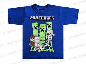 Tričko MINECRAFT modré bavlna