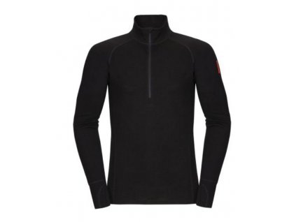 Triko Zajo Bergen Merino Zip Top LS Black