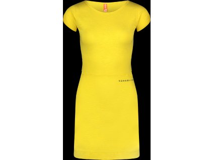 NORDBLANC Żółta sukienka damska WAISTLINE - 34