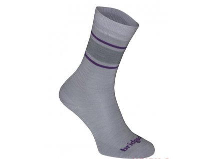 Ponožky Bridgedale Everyday Sock/Liner Merino Endurance Boot Women's lt.grey/purple/065