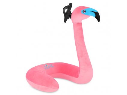 SPOKEY Spokey SERPENTE Dziecięca poduszka podróżna w kształcie flaminga z uchwytem na telefon
