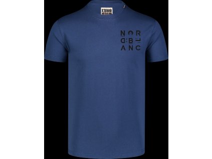 NORDBLANC Niebieska koszulka męska z bawełny organicznej FIRMA - S