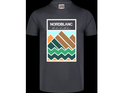 NORDBLANC Šedé pánské bavlněné tričko COLOUR - S