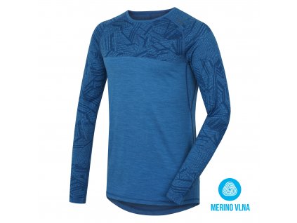 HUSKY Merino bielizna termoaktywna Męska koszulka z długim rękawem tm. niebieski