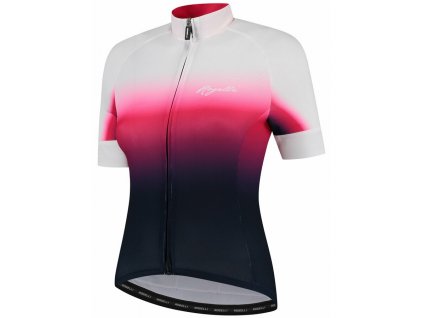Damska koszulka rowerowa premium Rogelli DREAM z krótkim rękawem niebiesko-różowo-biała 010.091