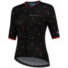 Luksusowa damska koszulka rowerowa Rogelli FRUITY z krótkim rękawem czarno-czerwona 010.065