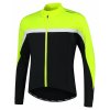 Pánský hřejivý cyklistický dres Rogelli Course černo-reflexně žluto-bílý ROG351004 (Oblečení L)