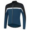 Pánský hřejivý cyklistický dres Rogelli Course modro-černo-bílý ROG351006 (Oblečení L)