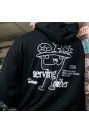 SERVING VIBES ZIPPER HOODIE BLK